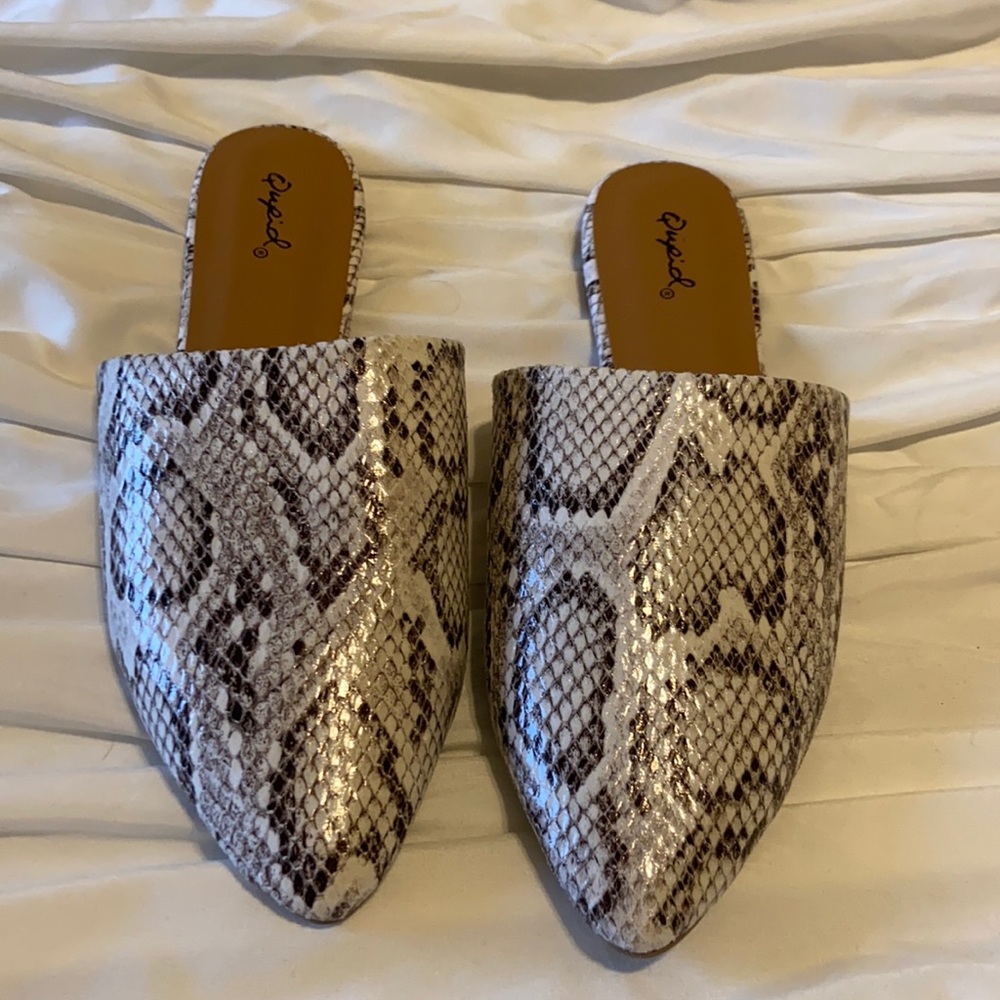 Snakeskin Mules